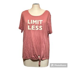Zone Pro 2X dusty pink poly blend short sleeve graphic tee with knotted hem